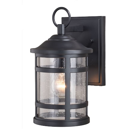 Vaxcel Southport Rust Proof 1 Light Black Coastal Outdoor Wall Lantern Clear Glass T0523